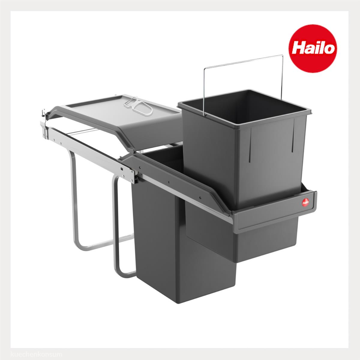 Hailo Abfallsammler 1947001 Tandem 2x 15 Liter mit Ritter Sparschäler 203025