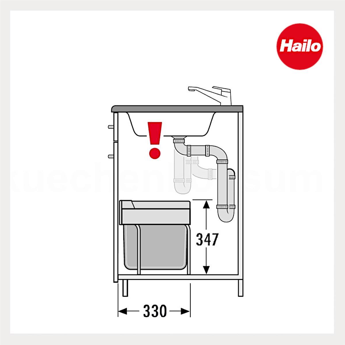 Hailo Abfallsammler 3644732 TR Swing Raumspar-Tandem-S 2x 8,5 + 12 Liter