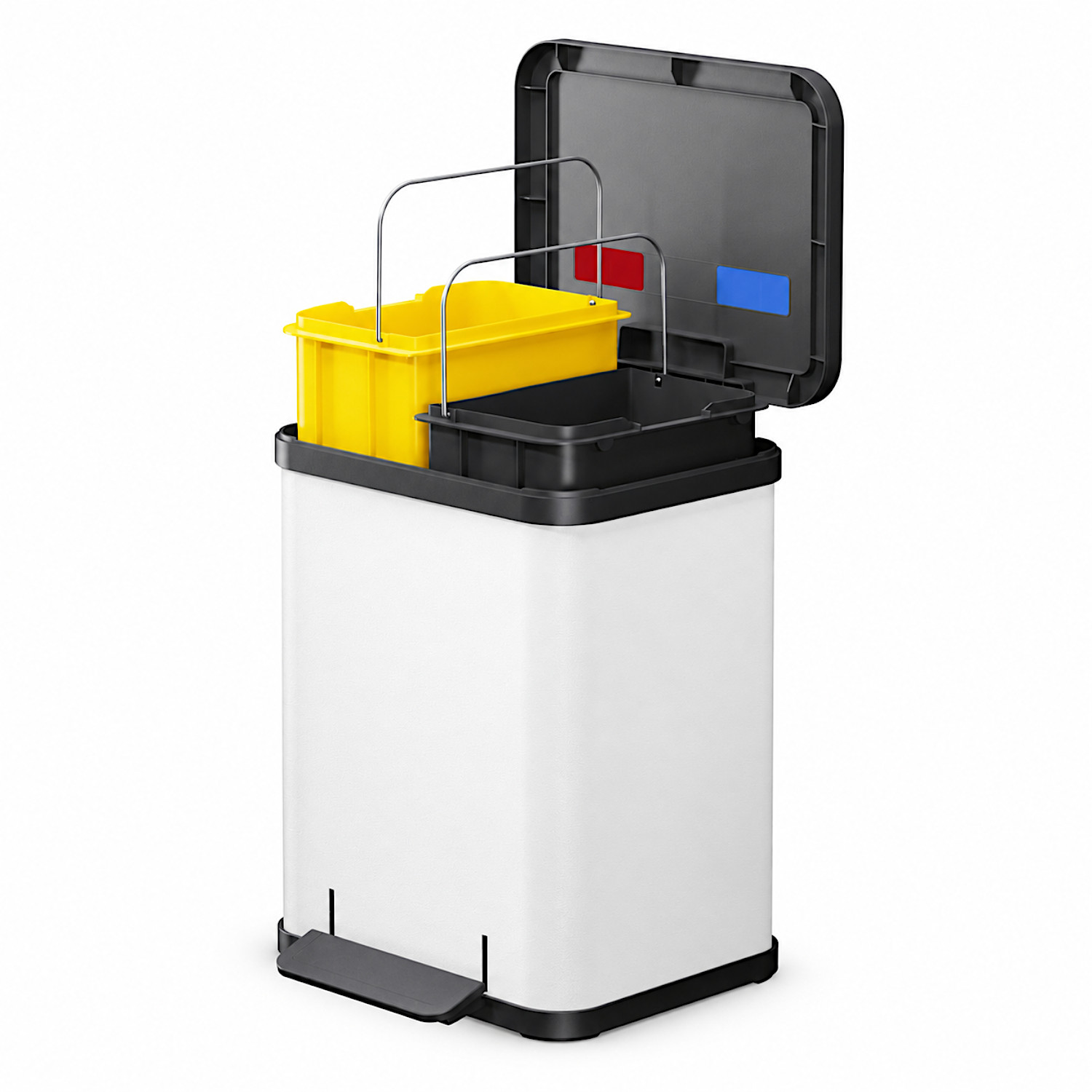 HAILO Standmülleimer 622230G Öko duo Plus M 2 x 9 L Weiß matt