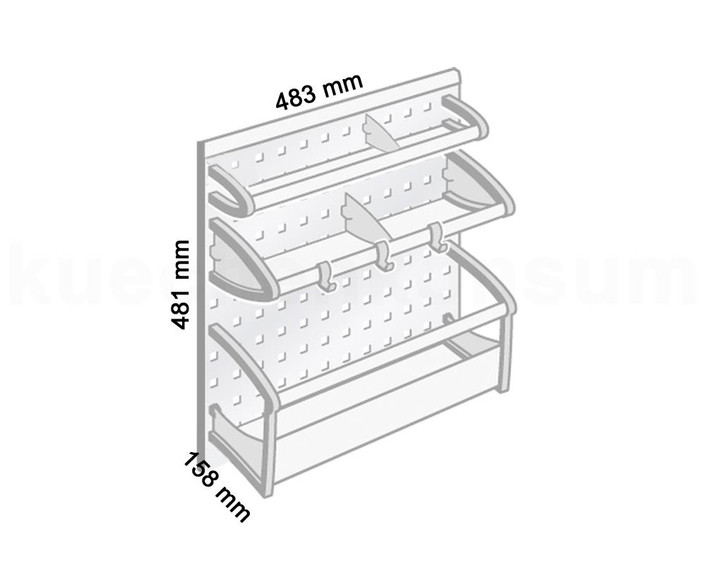 Hailo Auszug 3903001 Combi Vario Seitenwandauszug 3-etagig m Cliphaken