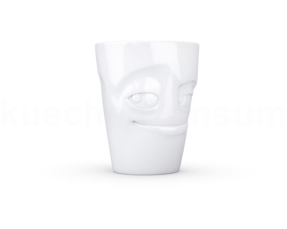 TV Tasse Kaffeebecher 82.01 Henkelbecher Verschmitzt weiß