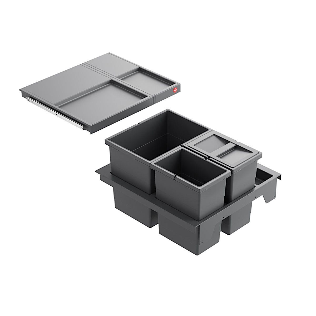 Hailo Abfallsammler 3620521 Separato-K 500 Einsatz 2x8+18 L Dunkelgrau