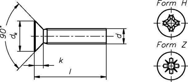 Dresselhaus Senkschrauben 4.8 mit
Kreuzschlitz Z 73181558 galv. verzinkt M 6 x 40 mm 500 Stück