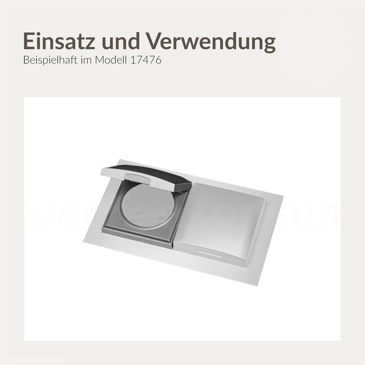 Thebo Steckdosenrahmen TH-KLDNM Silber 1-fach mit Deckel