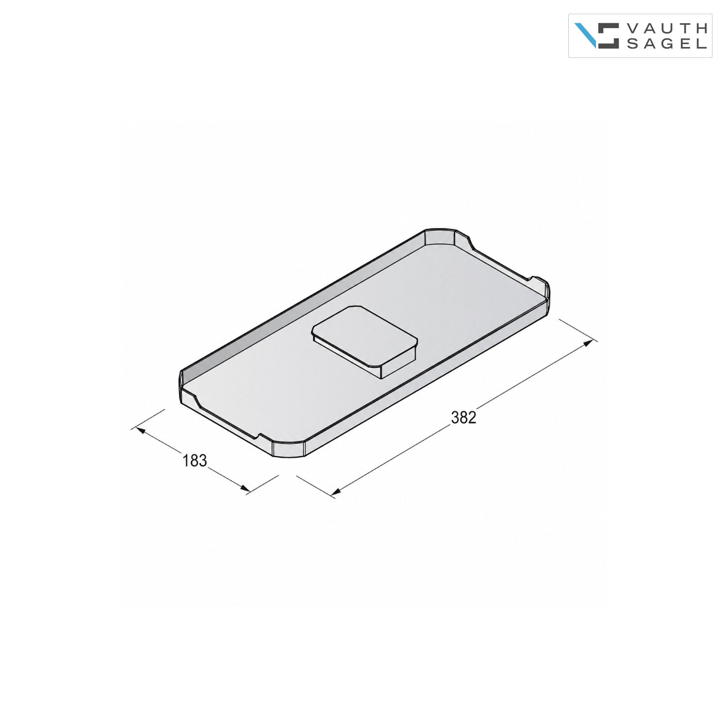 Vauth Sagel Deckel für Mülleimer 720852 Envi Free 382 x 183 mm Grau