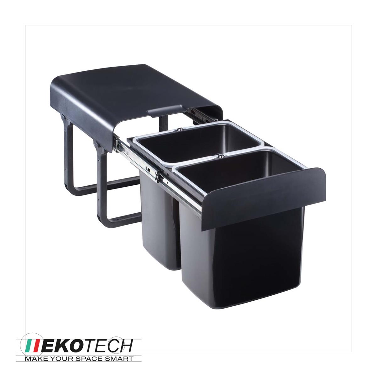 Ekotech Abfallsammler EKKO.20 schwarz 2x 16 Liter