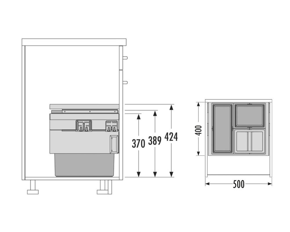 Hailo Abfallsammler 3608531 CS Slide Cargo Synchro 44 Liter