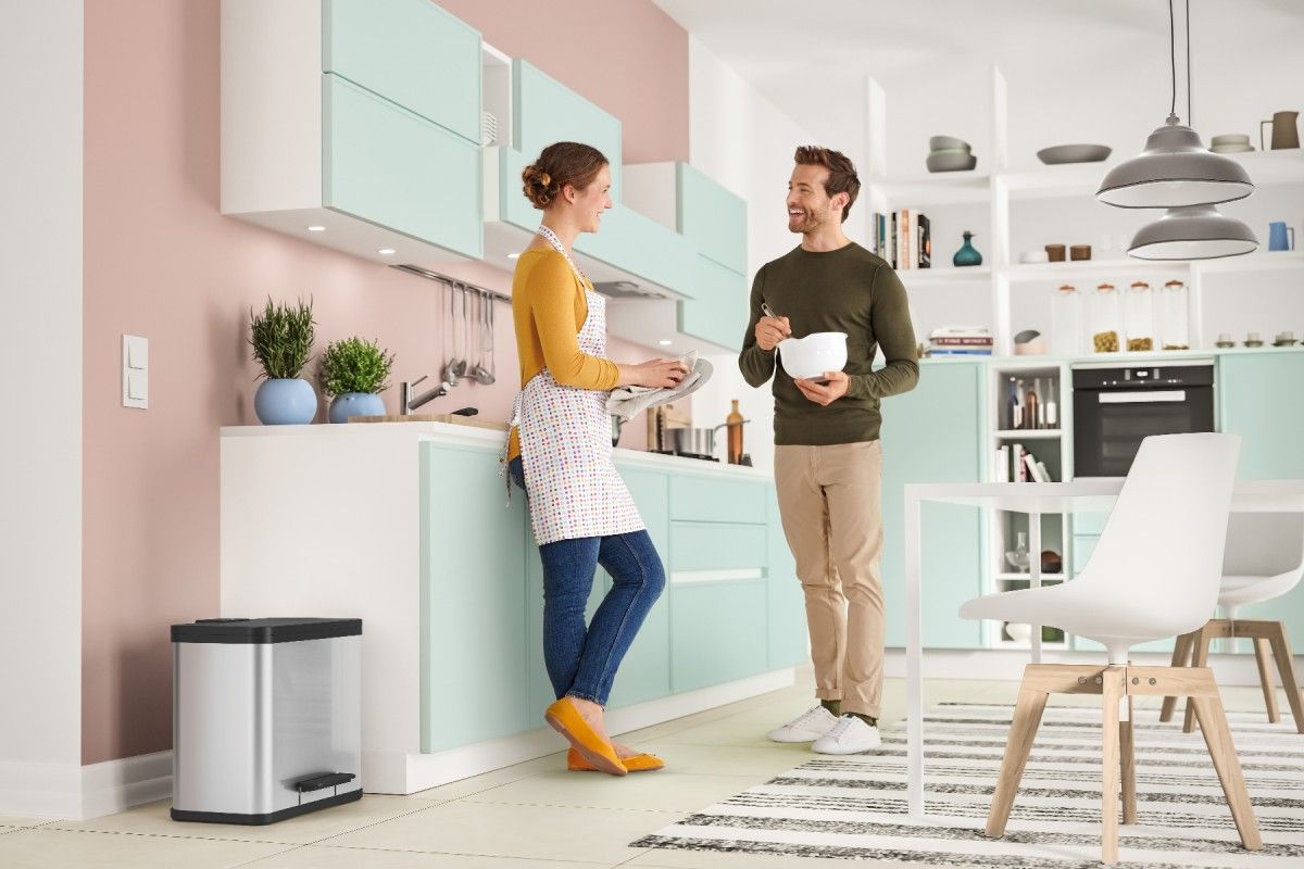 HAILO Standmülleimer 6302600 Öko duo Plus L 17 + 9 L Schwarz matt