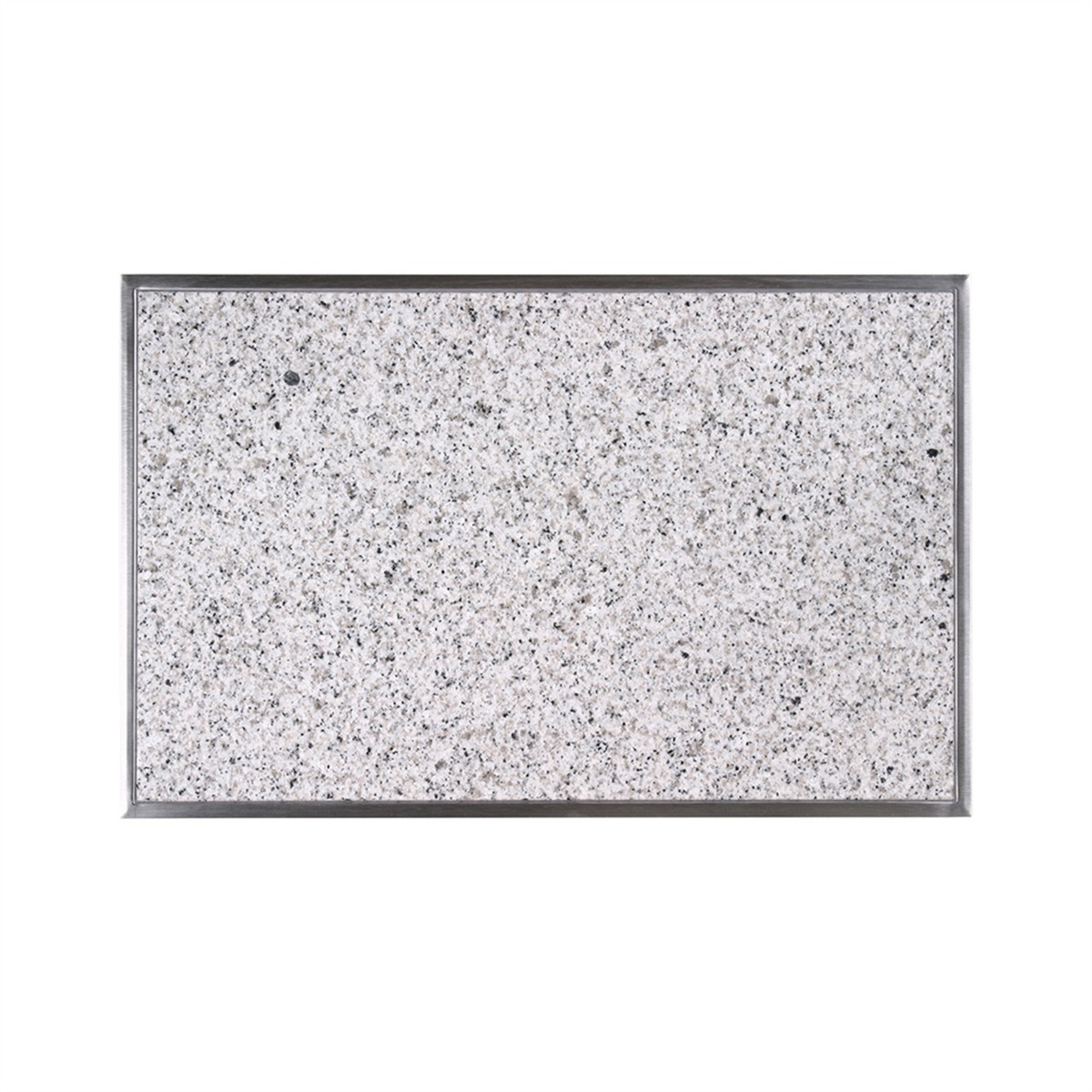 Einbau Granitfeld Bianco Crystall in Edelstahlwanne 510 x 325 x 10 mm