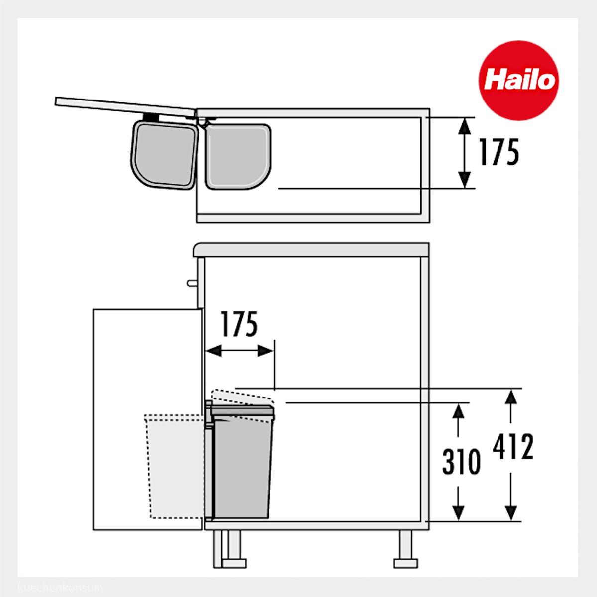 Hailo AS Pico 5 3505001 Abfallsammler 5 Liter weiß
