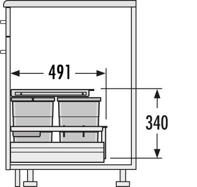 Hailo Abfallsammler 3620471 Separato-K 450 Einsatz 2x8+18 L Dunkelgrau
