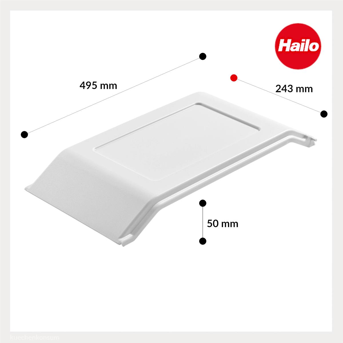 Hailo Deckel 1081729 weiß für Tandem und Multi-Box 243 x 495 x 50 mm