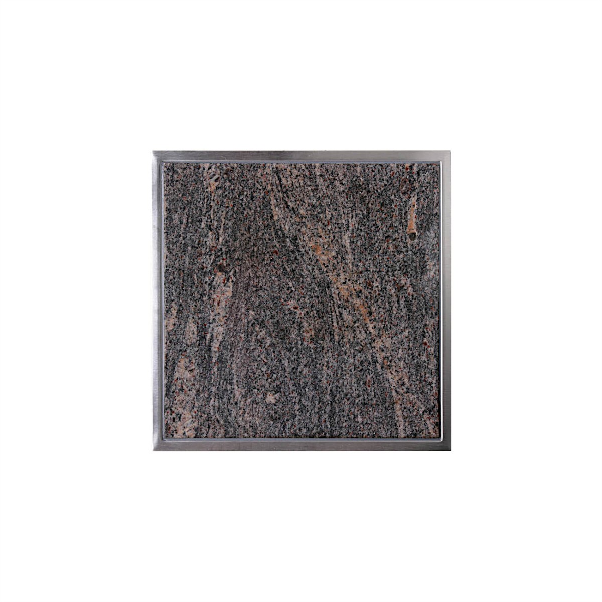 Einbau Granitfeld Paradiso in Edelstahlwanne 250 x 250 x 10 mm