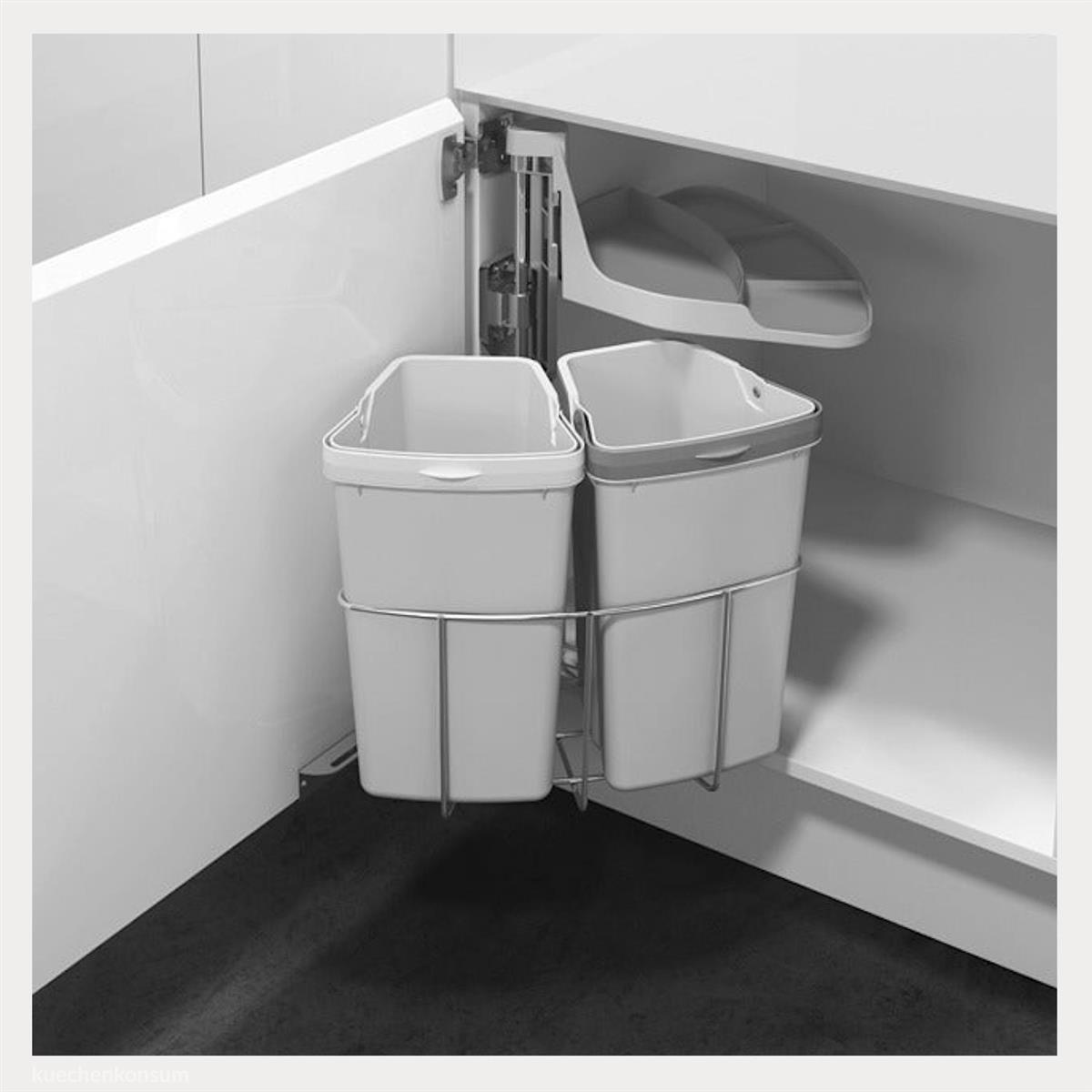 Abfallcenter Nr. 720361 Schwenkeimer 2x 9 Liter grau