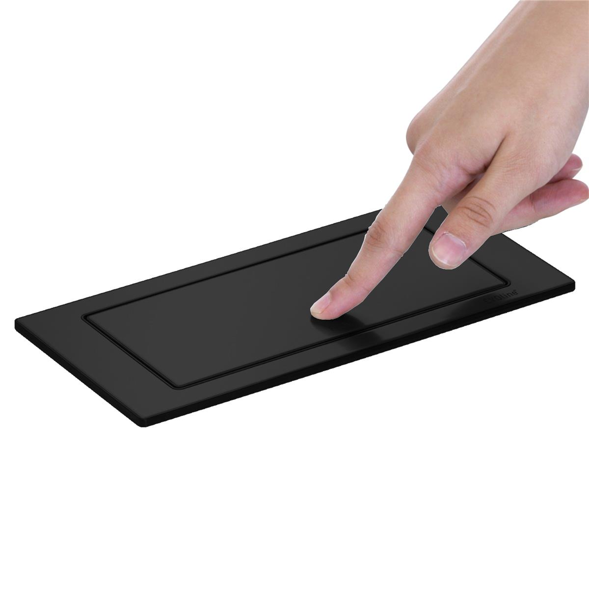 Schulte EVOline BackFlip 10.053 USB-A Charger + Einbausteckdose 2 fach matt schwarz lackiert