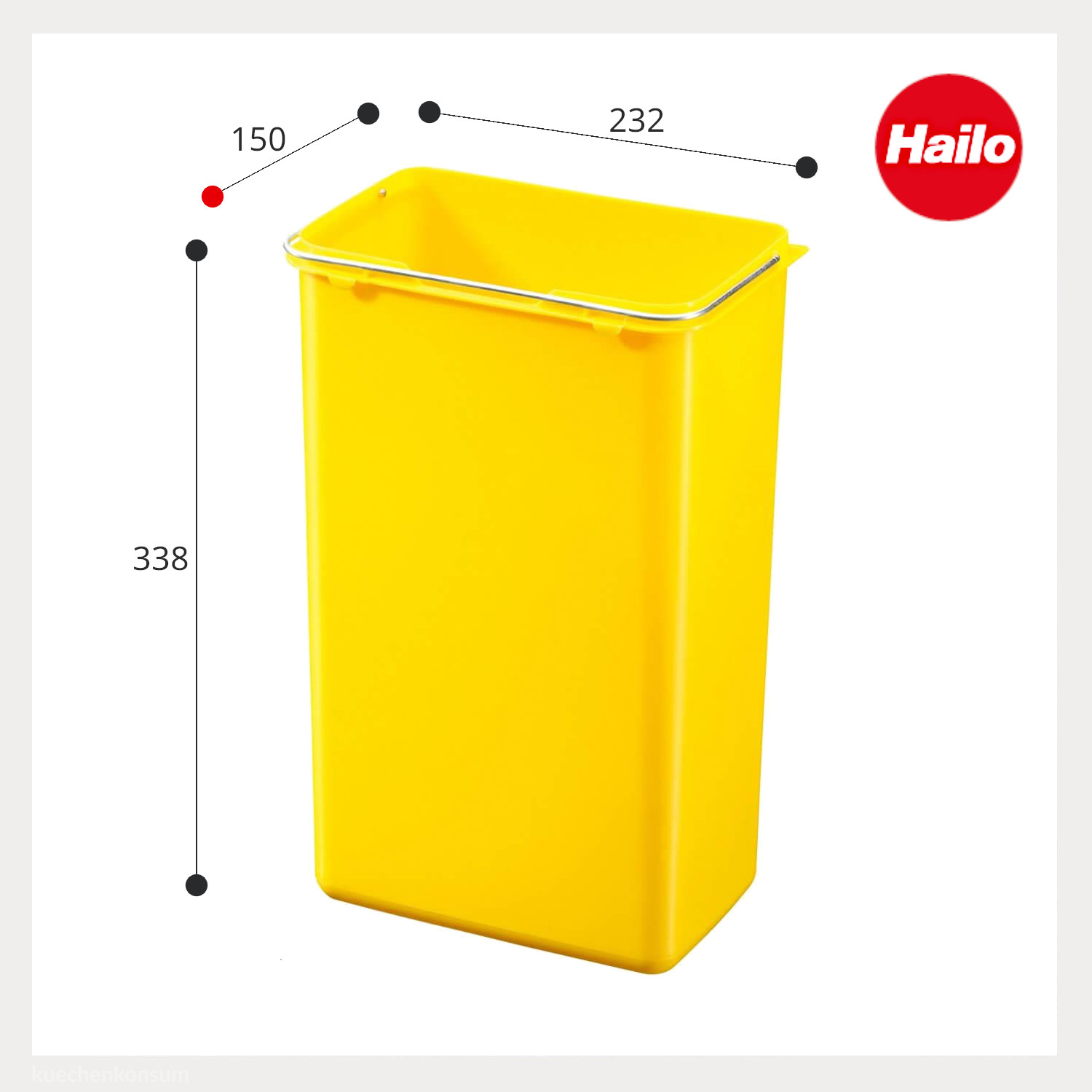 HAILO Inneneimer-Set 3x 9 Liter gelb/schwarz 150 x 232 x 338 mm
