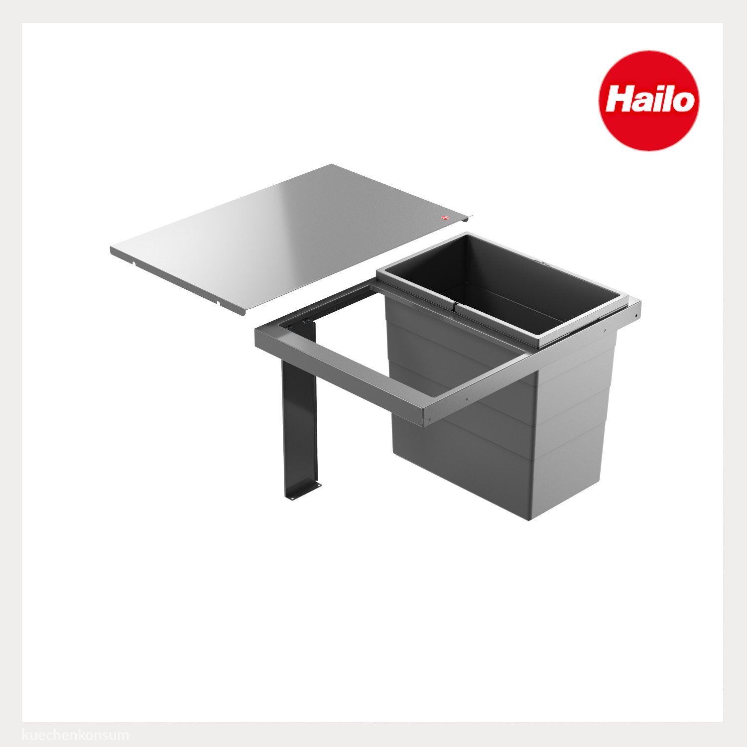 Hailo Abfallsammler 10000225 Triple XL 600 28/28 Liter dunkelgrau