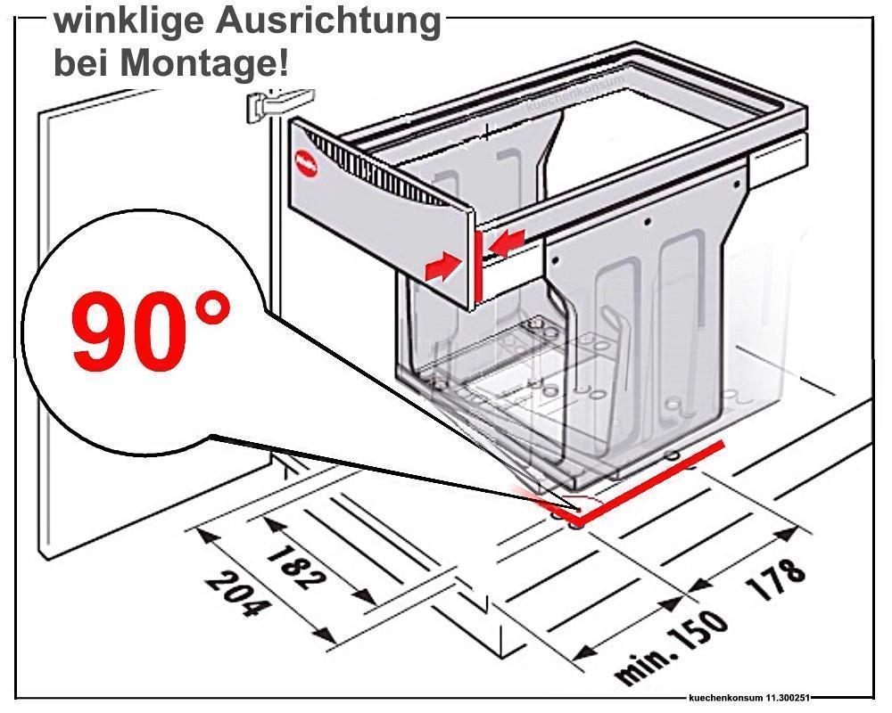 Hailo Abfallsammler 3666133 TZ Swing Terzett 3x 10 Liter mit Kehrset