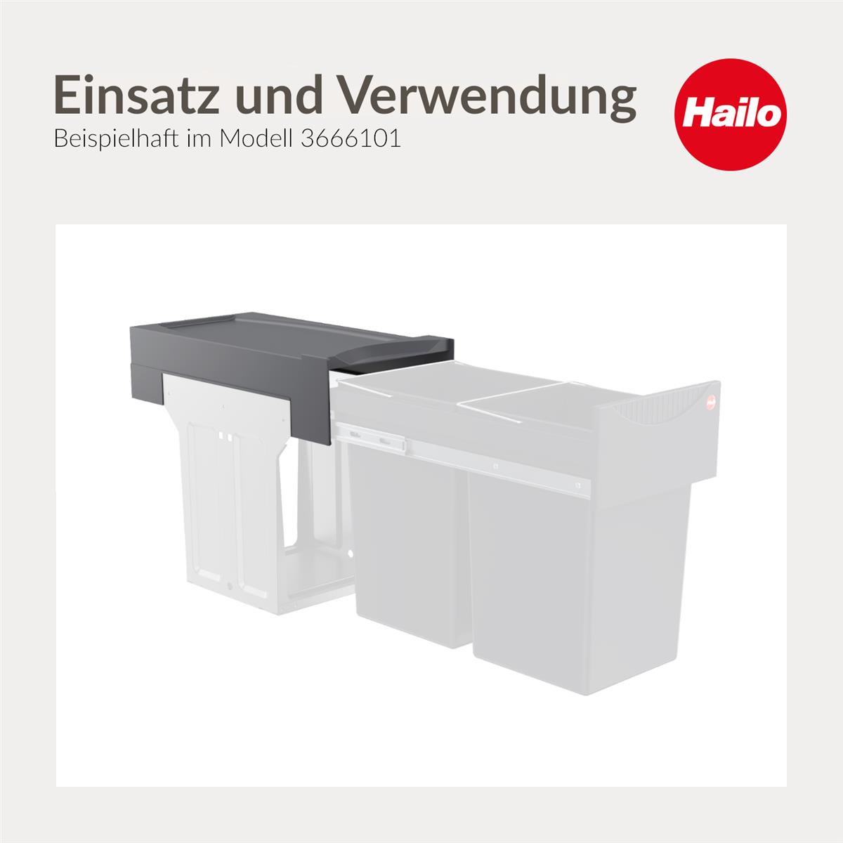 Hailo Deckel 1040239 dunkelgrau 246 x 476 x 114 mm