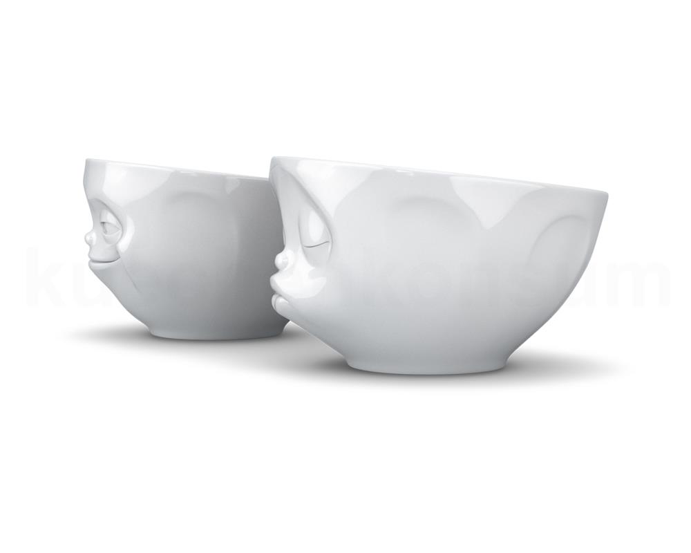 TV Tasse Schälchen-Set 22.01 Küssend und Grinsend mittel weiß