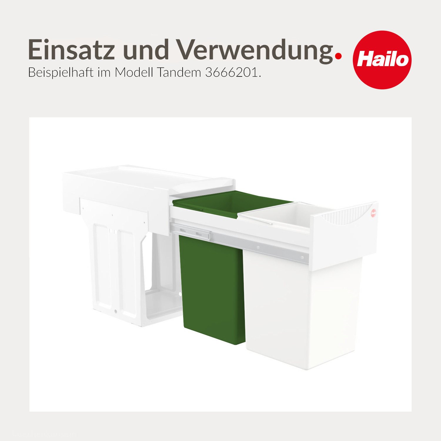Hailo Inneneimer 1073259 grün 15 Liter 220 x 230 x 350 mm mit Deckel
