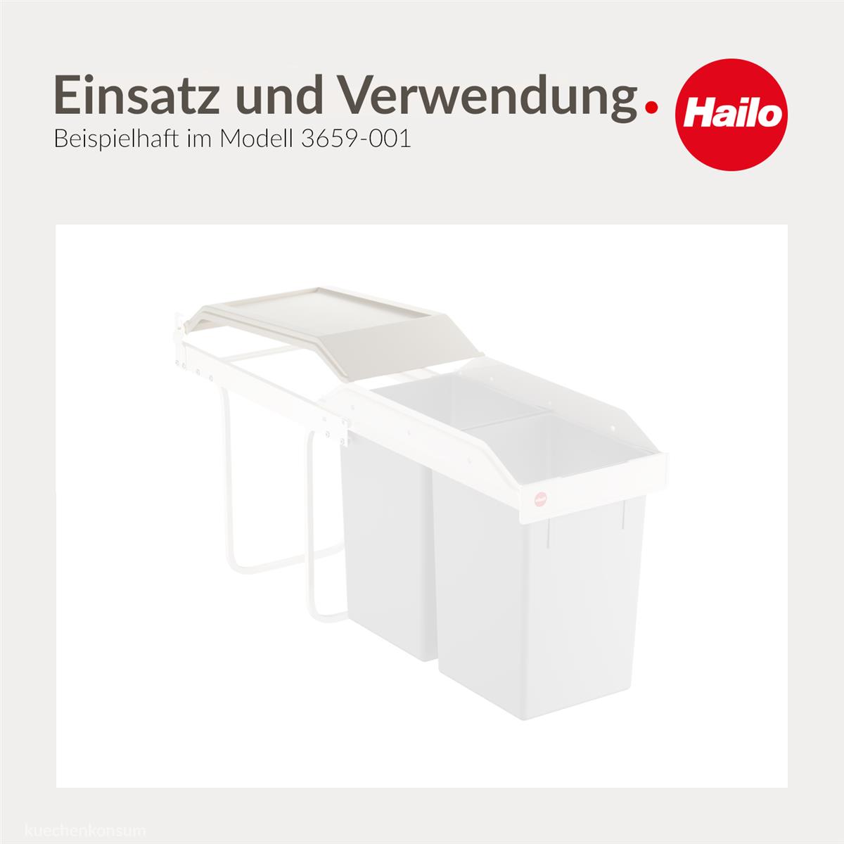 Hailo Deckel 1081729 weiß für Tandem und Multi-Box 243 x 495 x 50 mm