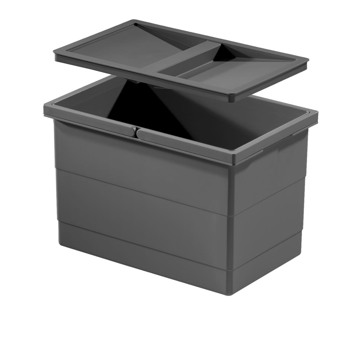 Hailo Inneneimer 1136309 mit Deckel 350 x 226 x 220 mm 2 Henkel dunkelgrau