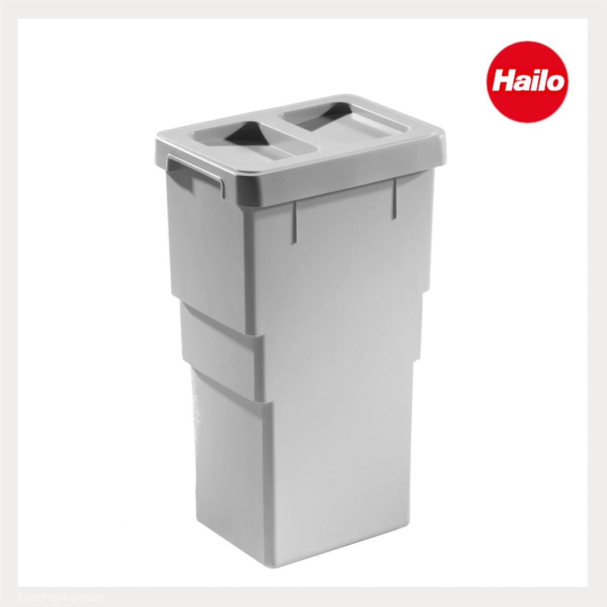Hailo Inneneimer 1107229 mit Deckel hellgrau 13 L 258 x 198 x 413 mm