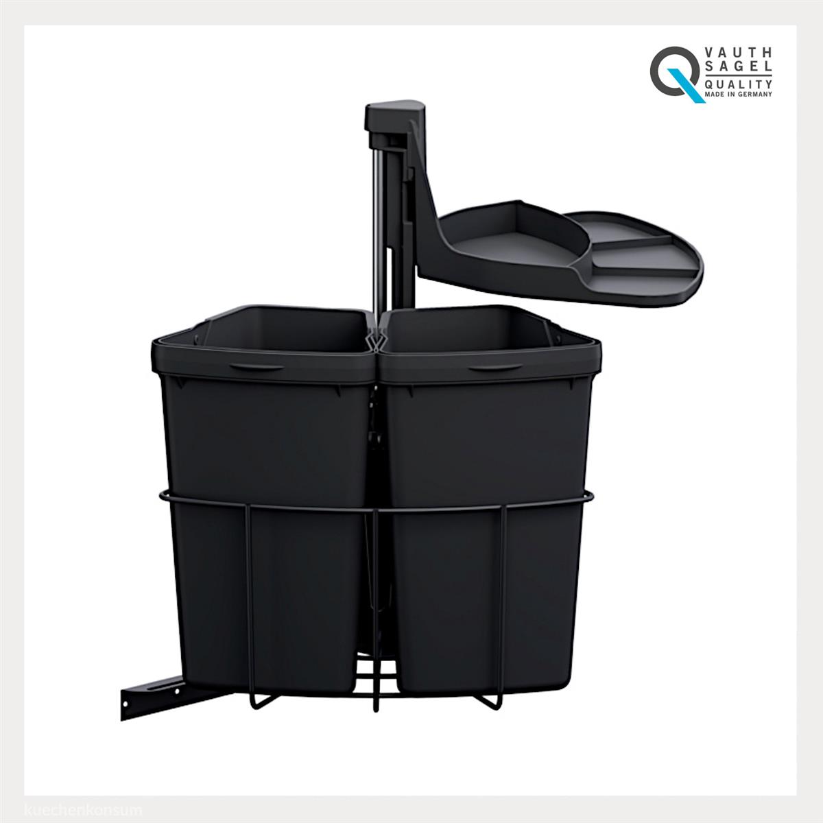 Abfallcenter Nr. 720685 Schwenkeimer 2x 9 Liter anthrazit