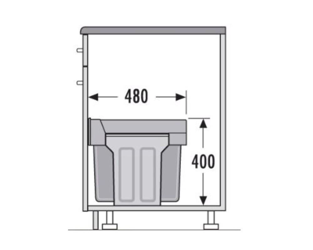 Hailo Abfallsammler 3666133 TZ Swing Terzett 3x 10 Liter mit Kehrset