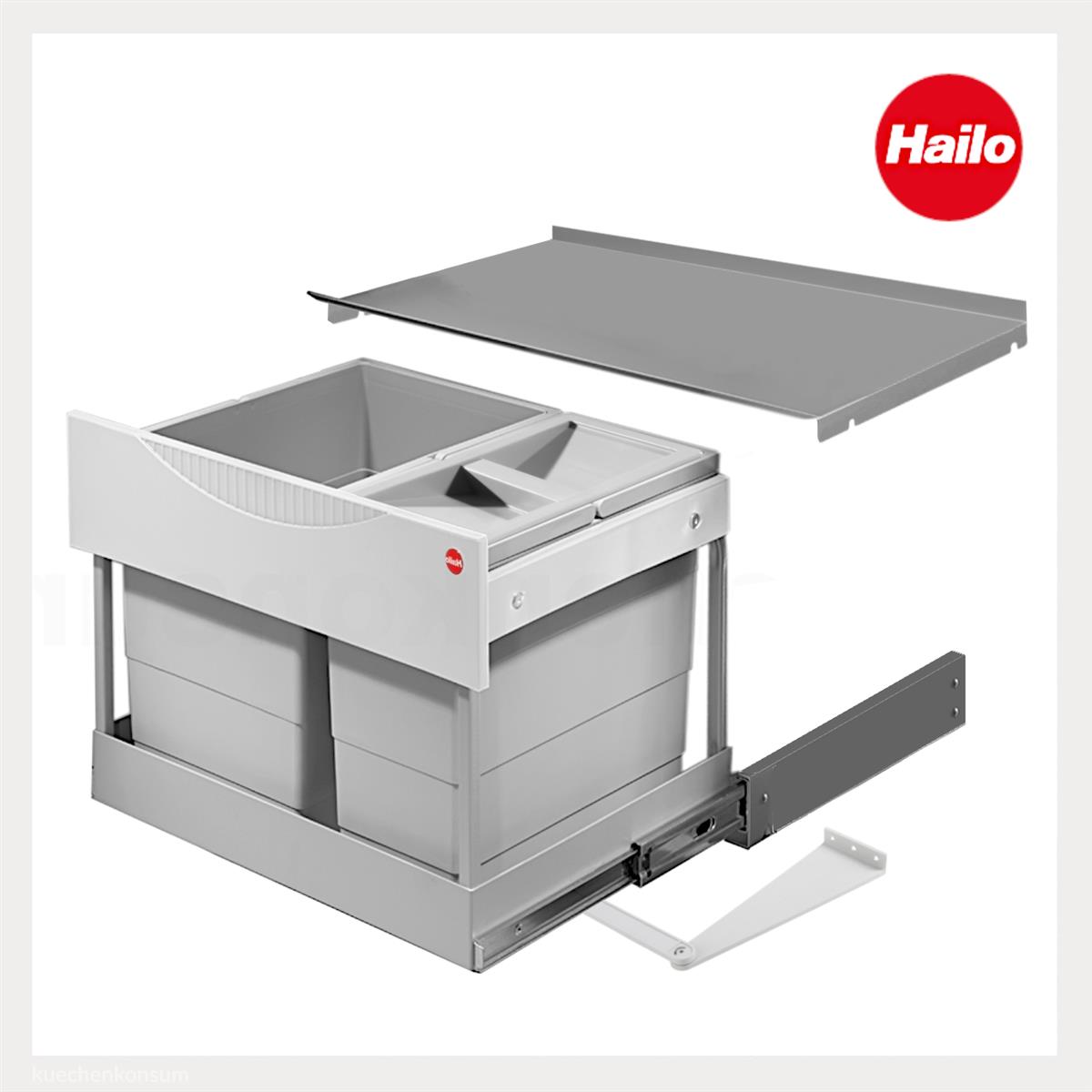 Hailo Abfallsammler 3644802 Raumspar-Tandem-S-plus 18+12 L m Biodeckel