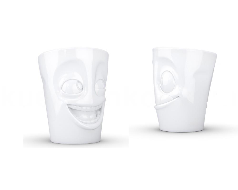 TV Tasse Becher Set 29.01 witzig und lecker weiß