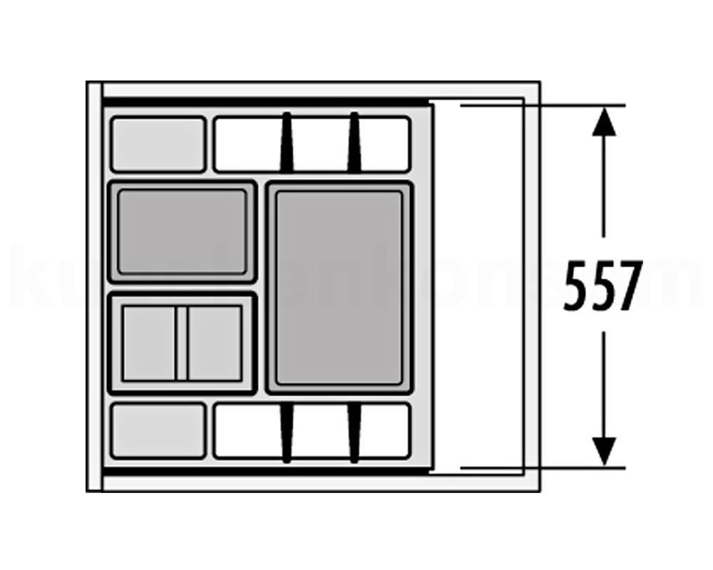 Hailo Abfallsammler 3620631 Separato-K 600 Einsatz 2x 8,5 + 18 L Hellgrau