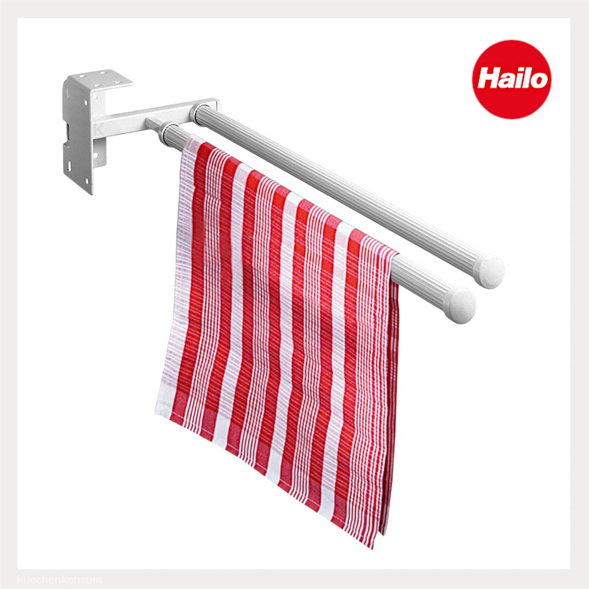Hailo Handtuchhalter 3142901 reinweiß 2-teilig 430 mm ausziehbar