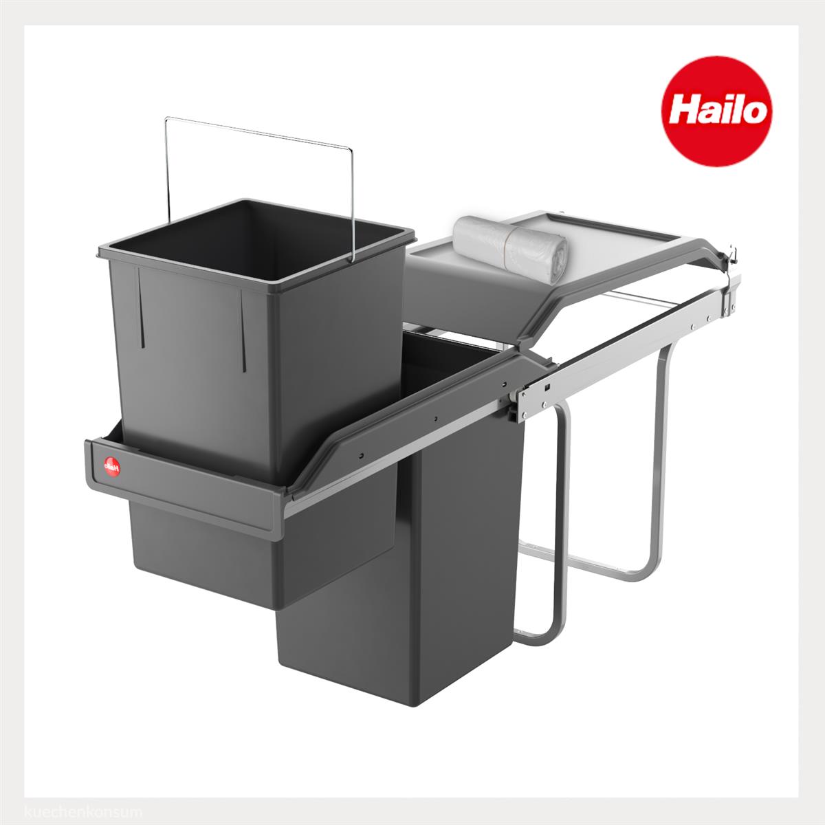 Hailo Abfallsammler 3650103 TA Swing A Tandem 2x 15 Liter mit Müllbeutelrolle