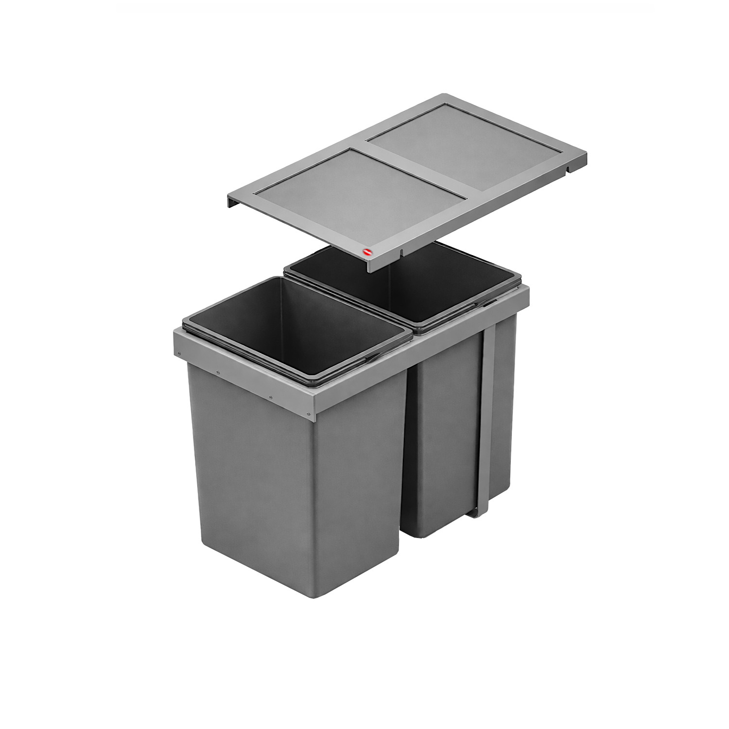 Hailo Abfallsammler 3669001 AS Tandem 2x 15 Liter dunkelgrau