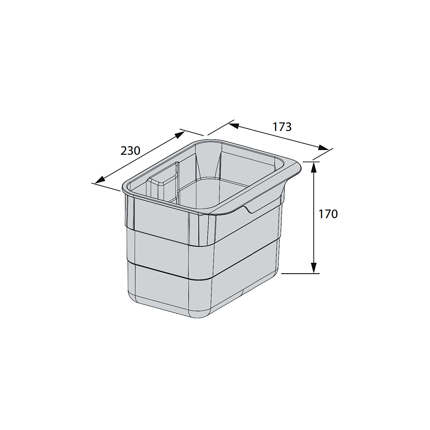 ninka Abfallsammler 5188.91 bioBin 4,2 L Alugrau 170 x 230 x 170 mm