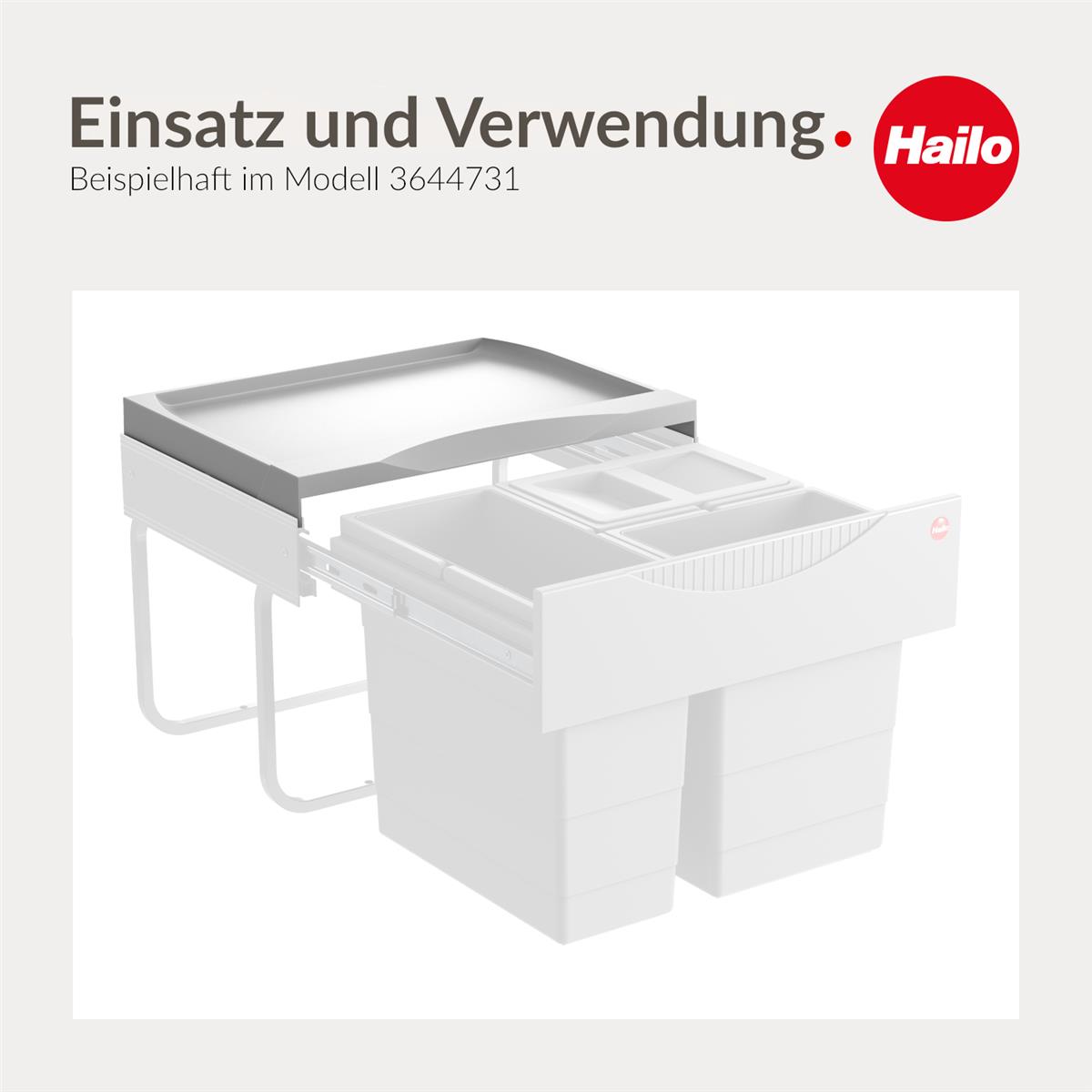 Hailo Systemdeckel 1129689 hellgrau für Raumspar-Tandem