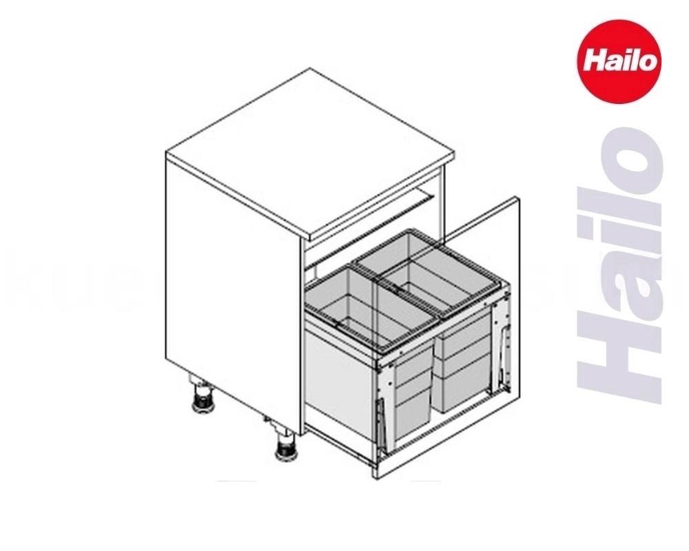 Hailo Abfallsammler 3631681 XL Inset 600 28/28 Triple-XL 2x28 Liter