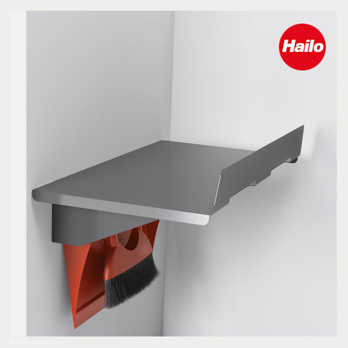 Hailo Universalablage 3271811 dunkelgrau mit Kehrset rot