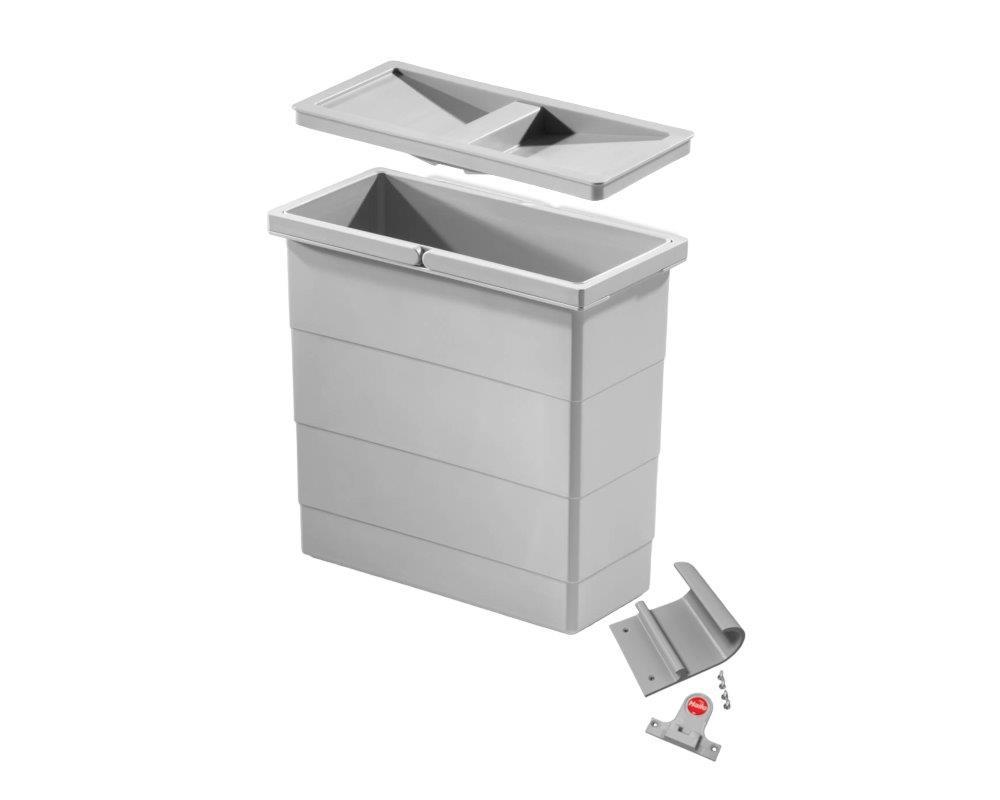 Hailo Inneneimer 1122455 ReadyBin 12 L 320 x 141 x 350 mm incl. Wandhalter hellgrau