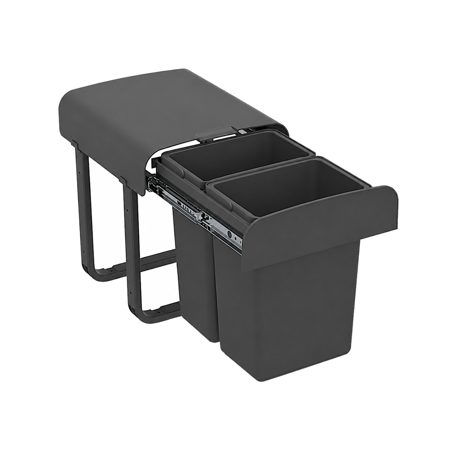 Ekotech Abfallsammler AS77S Aladin schwarz 2x 7 Liter ab 40cm Unterschrank