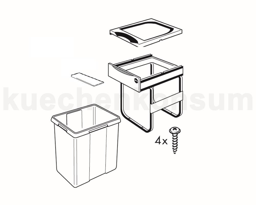 Hailo Abfallsammler 3668421 TE Swing Easy-Cargo 42 Liter