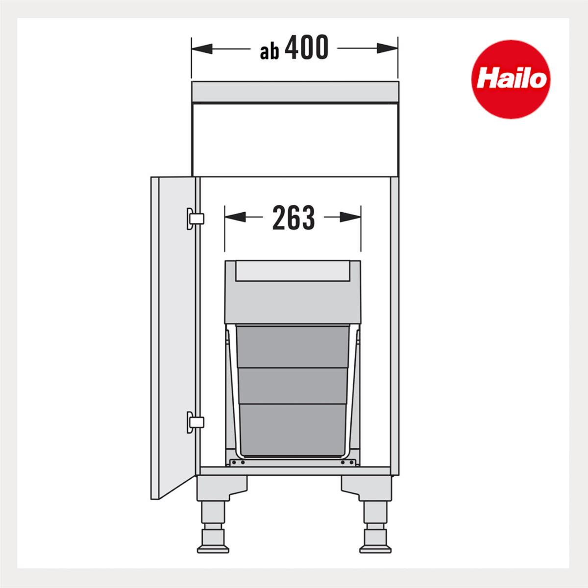 Hailo Abfallsammler 3666901 TA Swing Tandem 2x13 Liter