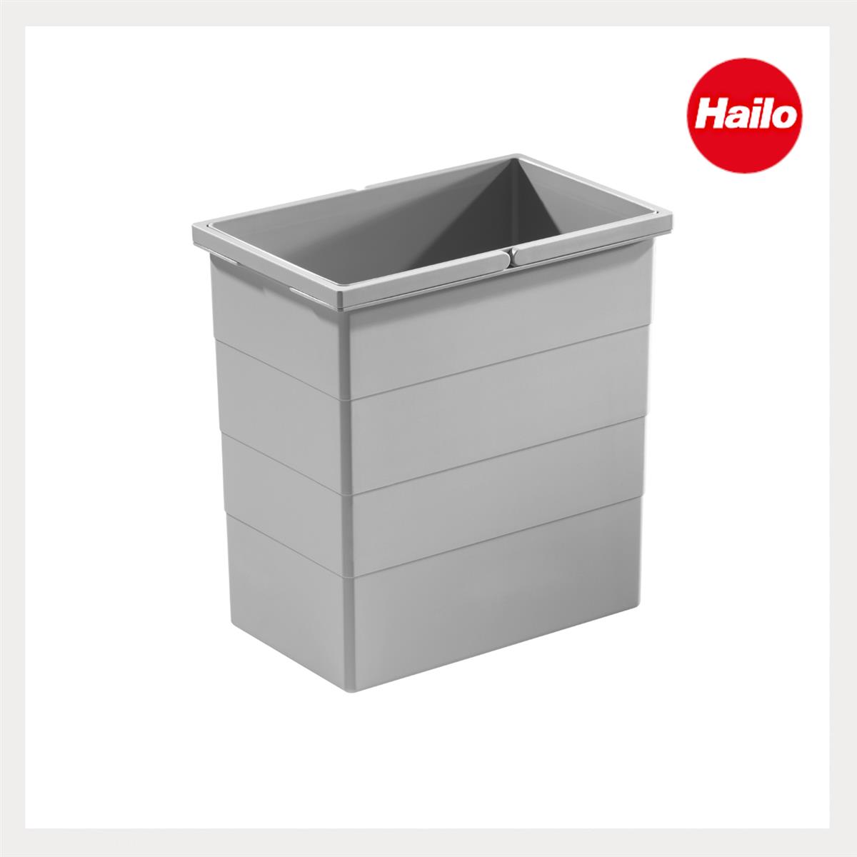 Hailo Inneneimer 1076129 hellgrau 24 Liter 350 x 226 x 350 mm 2 Henkel