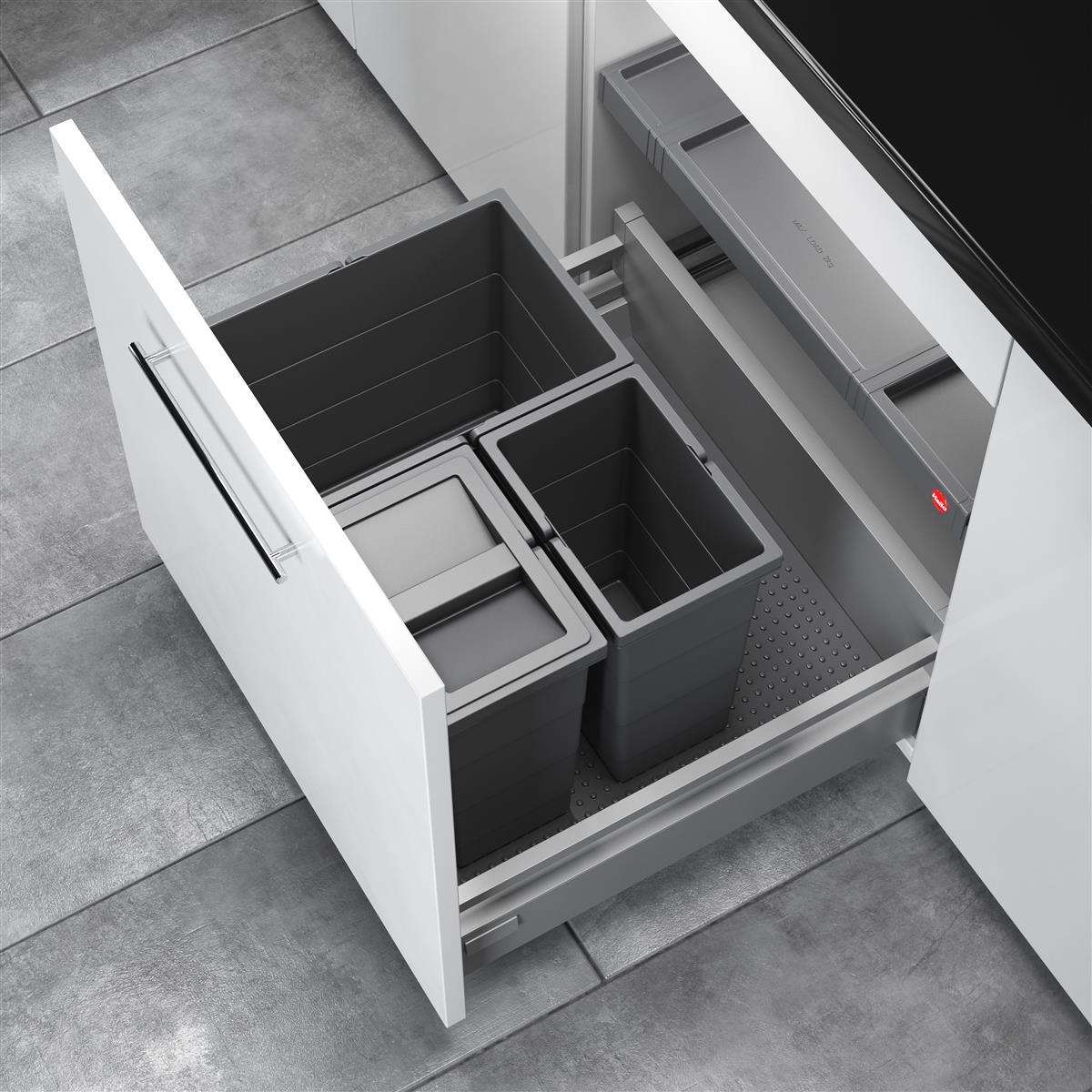 Hailo Abfallsammler 3301631 Allegro 345 Einsatz 2x8+18 L Dunkelgrau