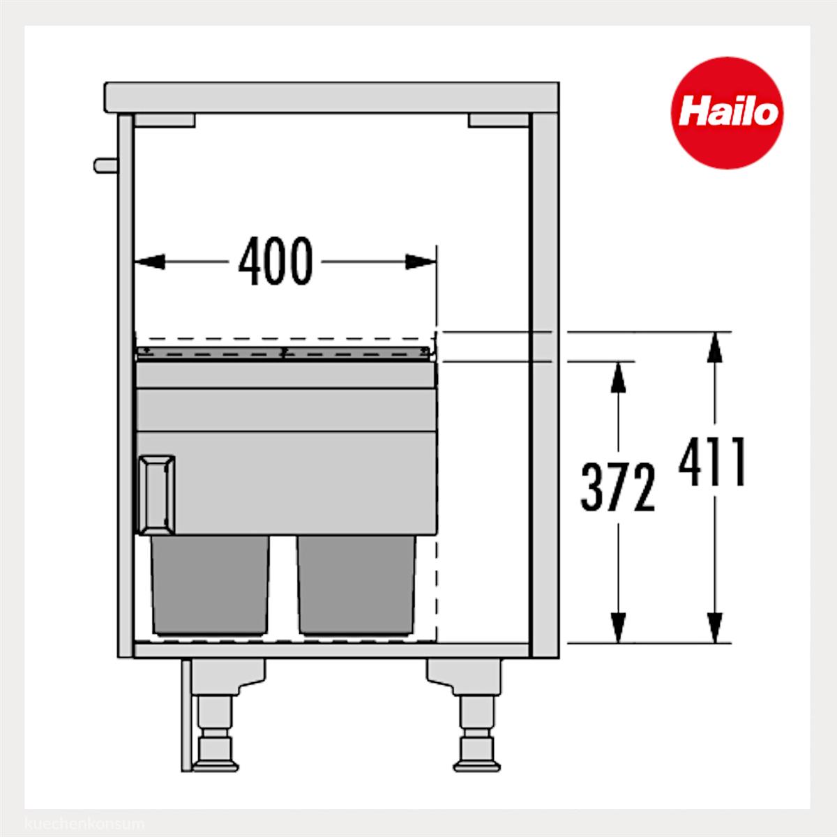 Hailo Abfallsammler 3608601 Cargo Aqua 2x 13 Liter