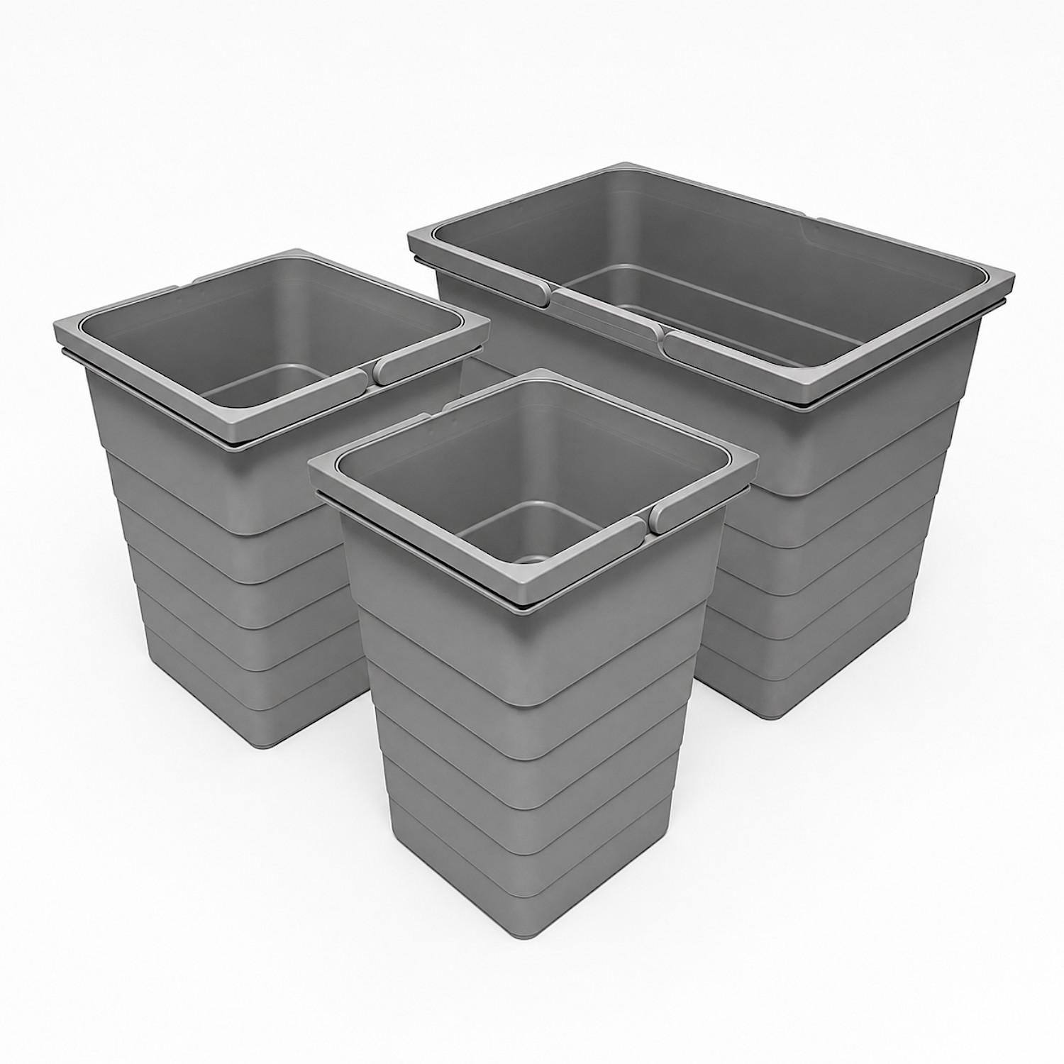 ninka Inneneimer-Set 5077.91 eins2vier hellgrau 2x 11,5 + 25 Liter 330 mm Höhe