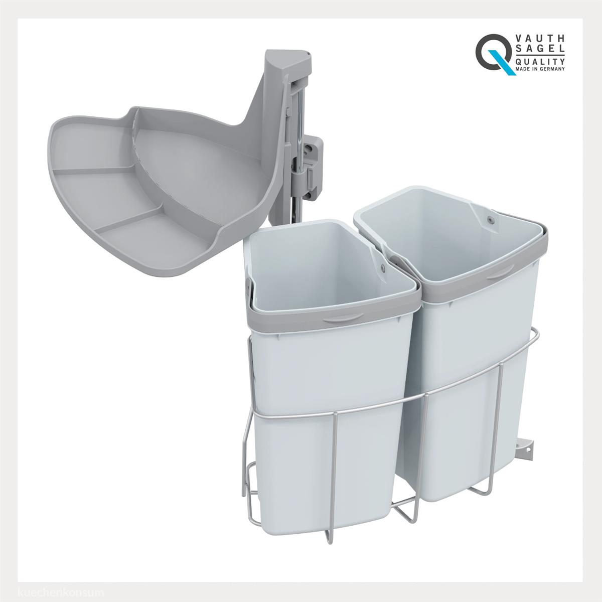 Abfallcenter Nr. 720361 Schwenkeimer 2x 9 Liter grau