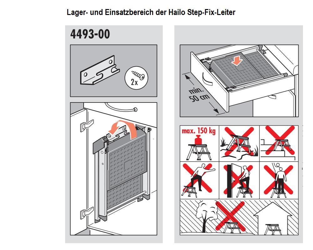 Hailo Wandhalter 4495001 für Stepfix 3.Generation dunkelgrau